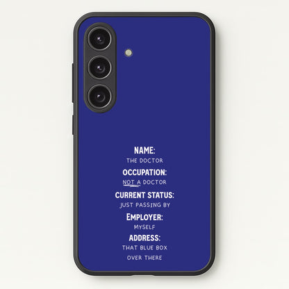 Name And Occupation - Doctor Who  - Doctor Who Phone Case for Galaxy S25 Plus