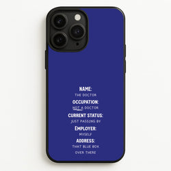 Name And Occupation - Doctor Who  - Doctor Who Phone Case for iPhone 11 Pro