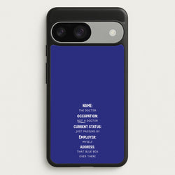 Name And Occupation - Doctor Who  - Doctor Who Phone Case for Google Pixel 9 / 9 Pro