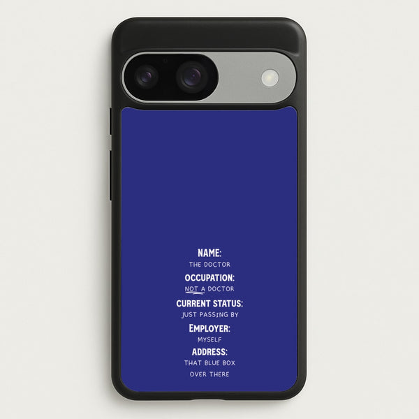 Name And Occupation - Doctor Who  - Doctor Who Phone Case for Google Pixel 9 / 9 Pro