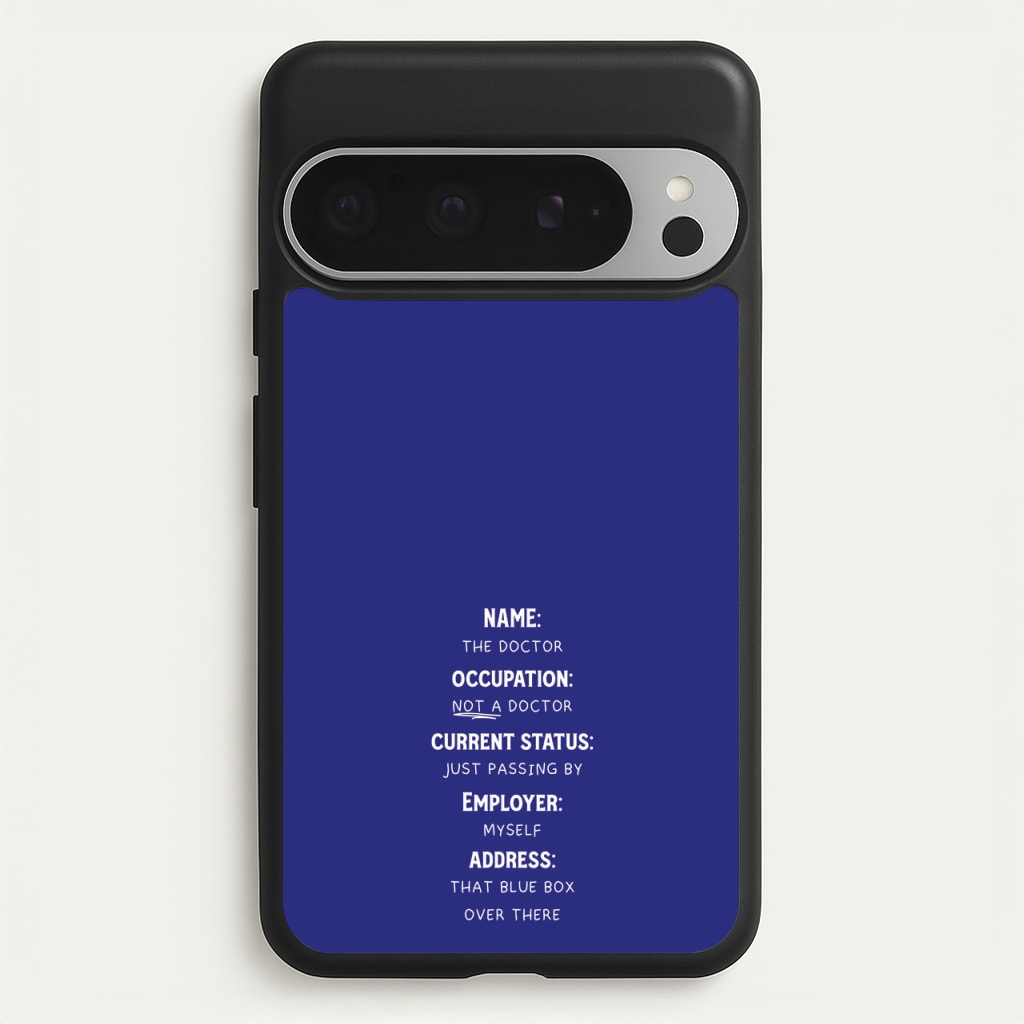 Name And Occupation - Doctor Who  - Doctor Who Phone Case for Google Pixel 9 Pro XL