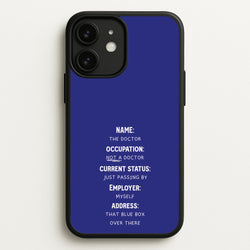 Name And Occupation - Doctor Who  - Doctor Who Phone Case for iPhone 11