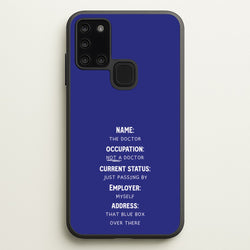 Name And Occupation - Doctor Who  - Doctor Who Phone Case for Galaxy A21s