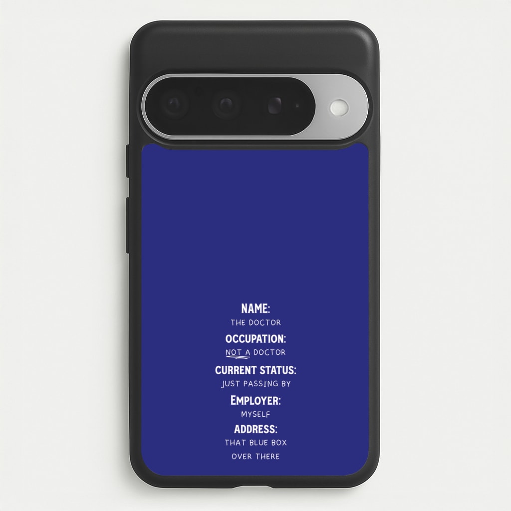 Name And Occupation - Doctor Who Phone Case for Google Pixel 10 Pro XL