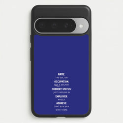 Name And Occupation - Doctor Who Phone Case for Google Pixel 10 Pro XL