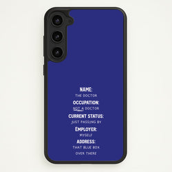 Name And Occupation - Doctor Who  - Doctor Who Phone Case for Galaxy S23