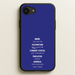 Name And Occupation - Doctor Who  - Doctor Who Phone Case for iPhone 16e