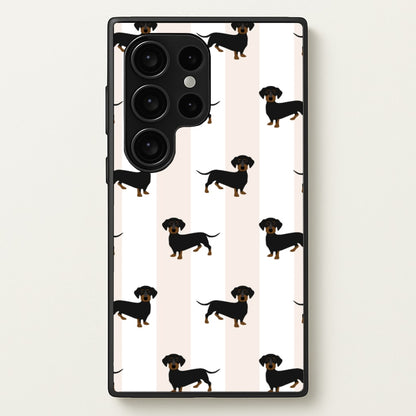 Striped Dachshund - Dog Pattern  - Dog Patterned Phone Case for Galaxy S24 Ultra