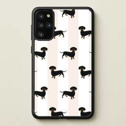 Striped Dachshund - Dog Pattern  - Dog Patterned Phone Case for Galaxy S20 Plus