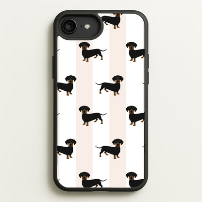 Striped Dachshund - Dog Pattern  - Dog Patterned Phone Case for iPhone 6 Plus / 7 Plus / 8 Plus