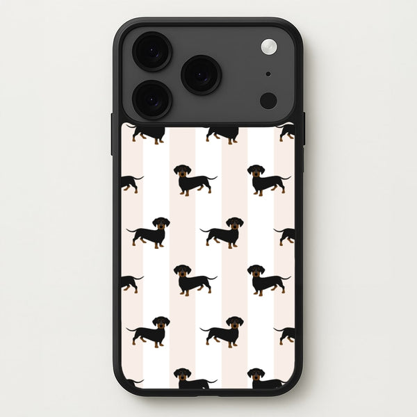 Striped Dachshund - Dog Pattern Phone Case for iPhone 17 Pro Max
