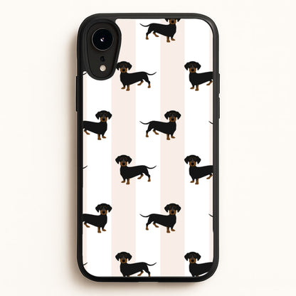 Striped Dachshund - Dog Pattern  - Dog Patterned Phone Case for iPhone XR