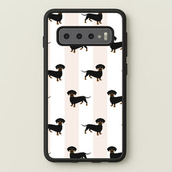 Striped Dachshund - Dog Pattern  - Dog Patterned Phone Case for Galaxy S10