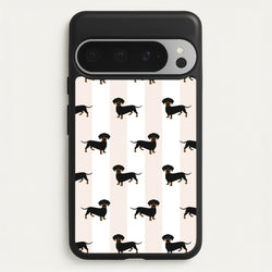 Striped Dachshund - Dog Pattern  - Dog Patterned Phone Case for Google Pixel 9 Pro XL