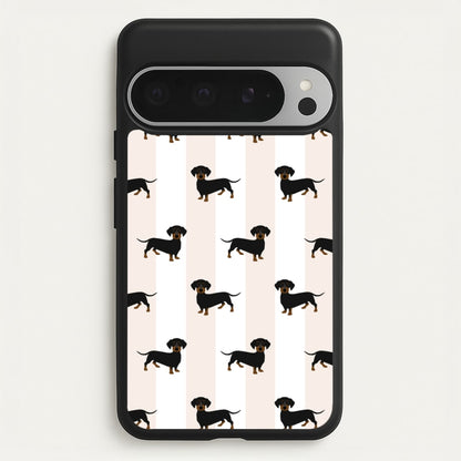Striped Dachshund - Dog Pattern  - Dog Patterned Phone Case for Google Pixel 9 Pro XL