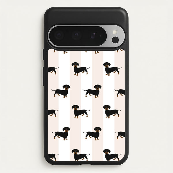 Striped Dachshund - Dog Pattern  - Dog Patterned Phone Case for Google Pixel 9 Pro XL
