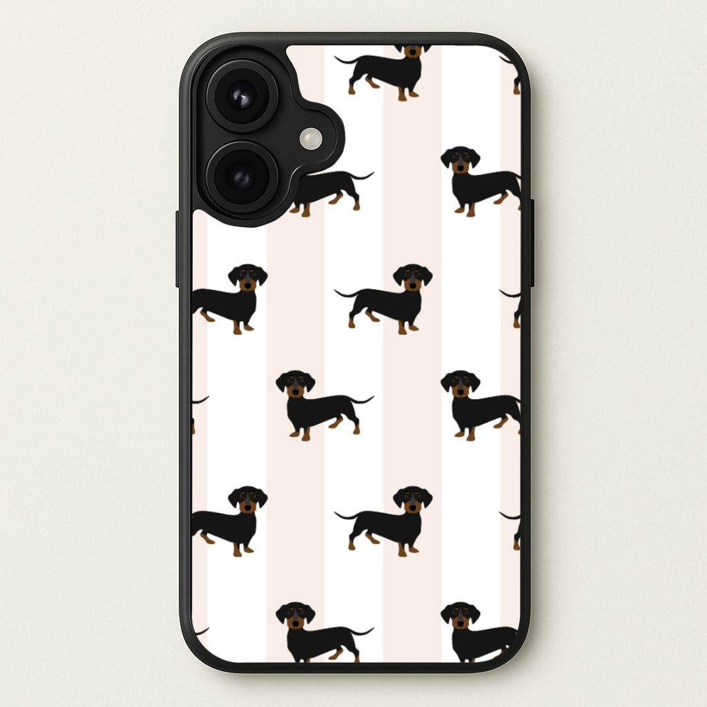 Striped Dachshund - Dog Pattern Phone Case for iPhone 17