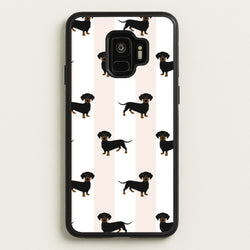 Striped Dachshund - Dog Pattern  - Dog Patterned Phone Case for Galaxy S9