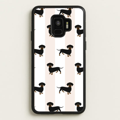 Striped Dachshund - Dog Pattern  - Dog Patterned Phone Case for Galaxy S9