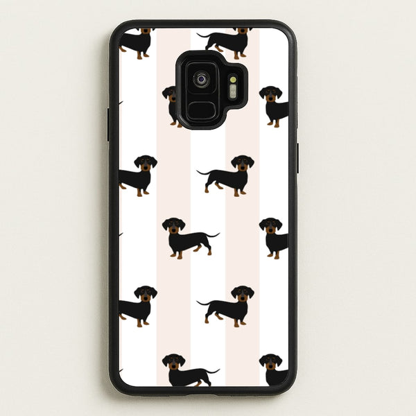 Striped Dachshund - Dog Pattern  - Dog Patterned Phone Case for Galaxy S9