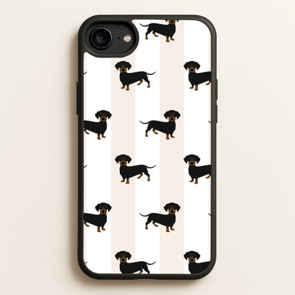 Striped Dachshund - Dog Pattern  - Dog Patterned Phone Case for iPhone 6 / 7 / 8 / SE