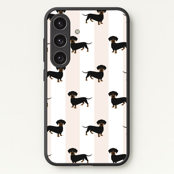 Striped Dachshund - Dog Pattern  - Dog Patterned Phone Case for Galaxy S24 Plus