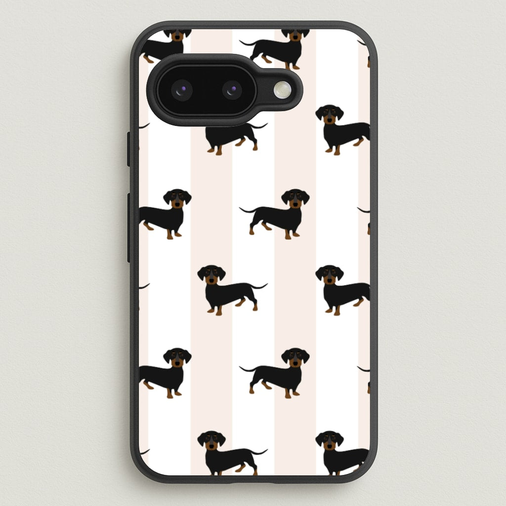 Striped Dachshund - Dog Pattern  - Dog Patterned Phone Case for Google Pixel 9a