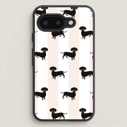 Striped Dachshund - Dog Pattern  - Dog Patterned Phone Case for Google Pixel 9a