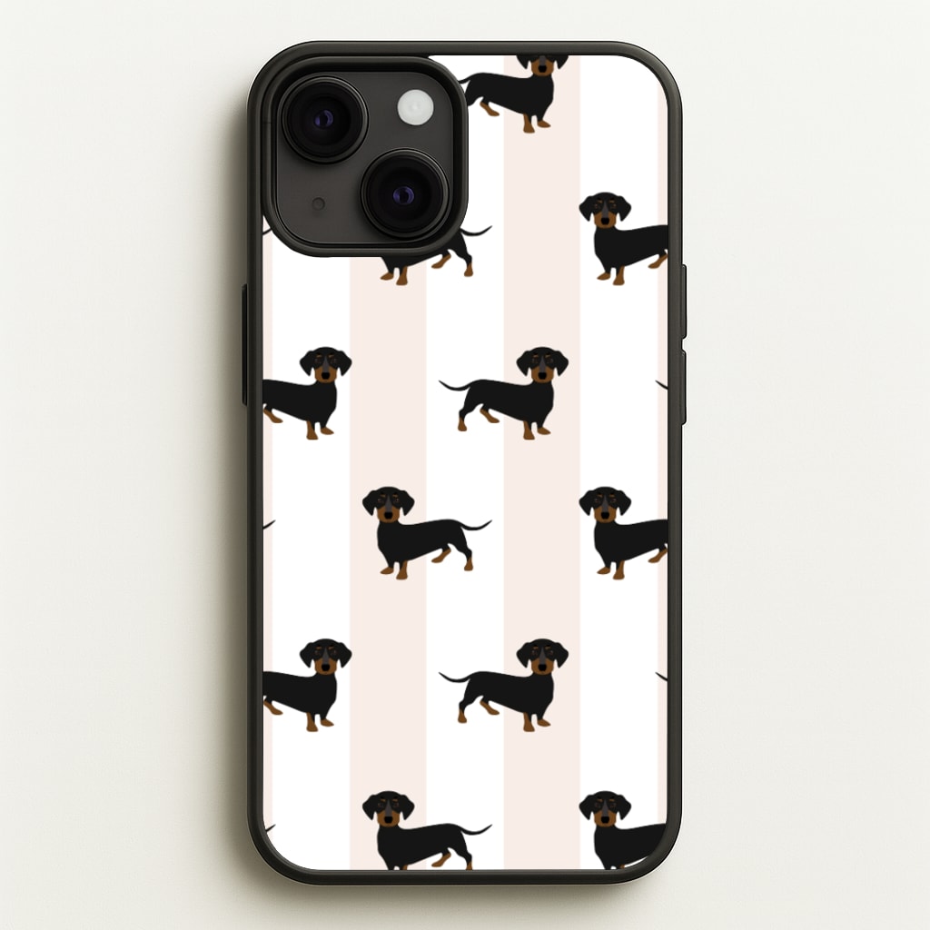 Striped Dachshund - Dog Pattern  - Dog Patterned Phone Case for iPhone 13 Mini