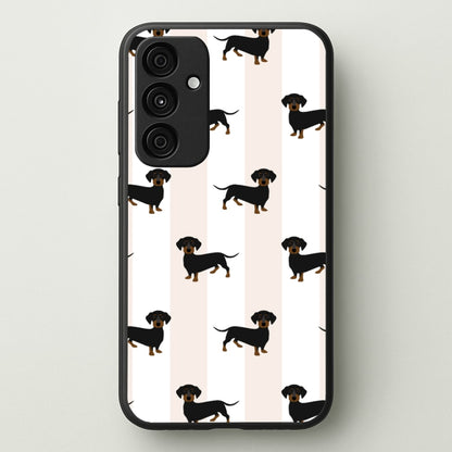 Striped Dachshund - Dog Pattern  - Dog Patterned Phone Case for Galaxy A35