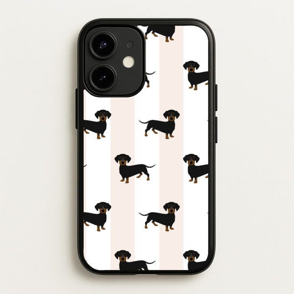 Striped Dachshund - Dog Pattern  - Dog Patterned Phone Case for iPhone 12 Mini