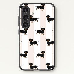 Striped Dachshund - Dog Pattern  - Dog Patterned Phone Case for Galaxy S25
