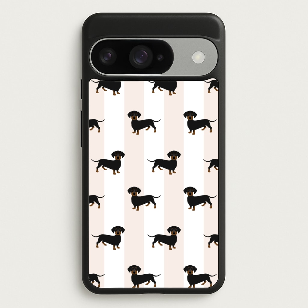 Striped Dachshund - Dog Pattern Phone Case for Google Pixel 10 / 10 Pro