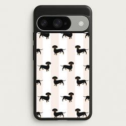 Striped Dachshund - Dog Pattern Phone Case for Google Pixel 10 / 10 Pro