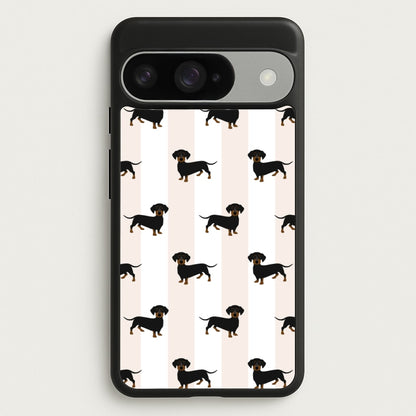 Striped Dachshund - Dog Pattern Phone Case for Google Pixel 10 / 10 Pro