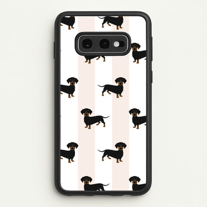 Striped Dachshund - Dog Pattern  - Dog Patterned Phone Case for Galaxy S10e