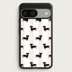 Striped Dachshund - Dog Pattern  - Dog Patterned Phone Case for Google Pixel 9 / 9 Pro
