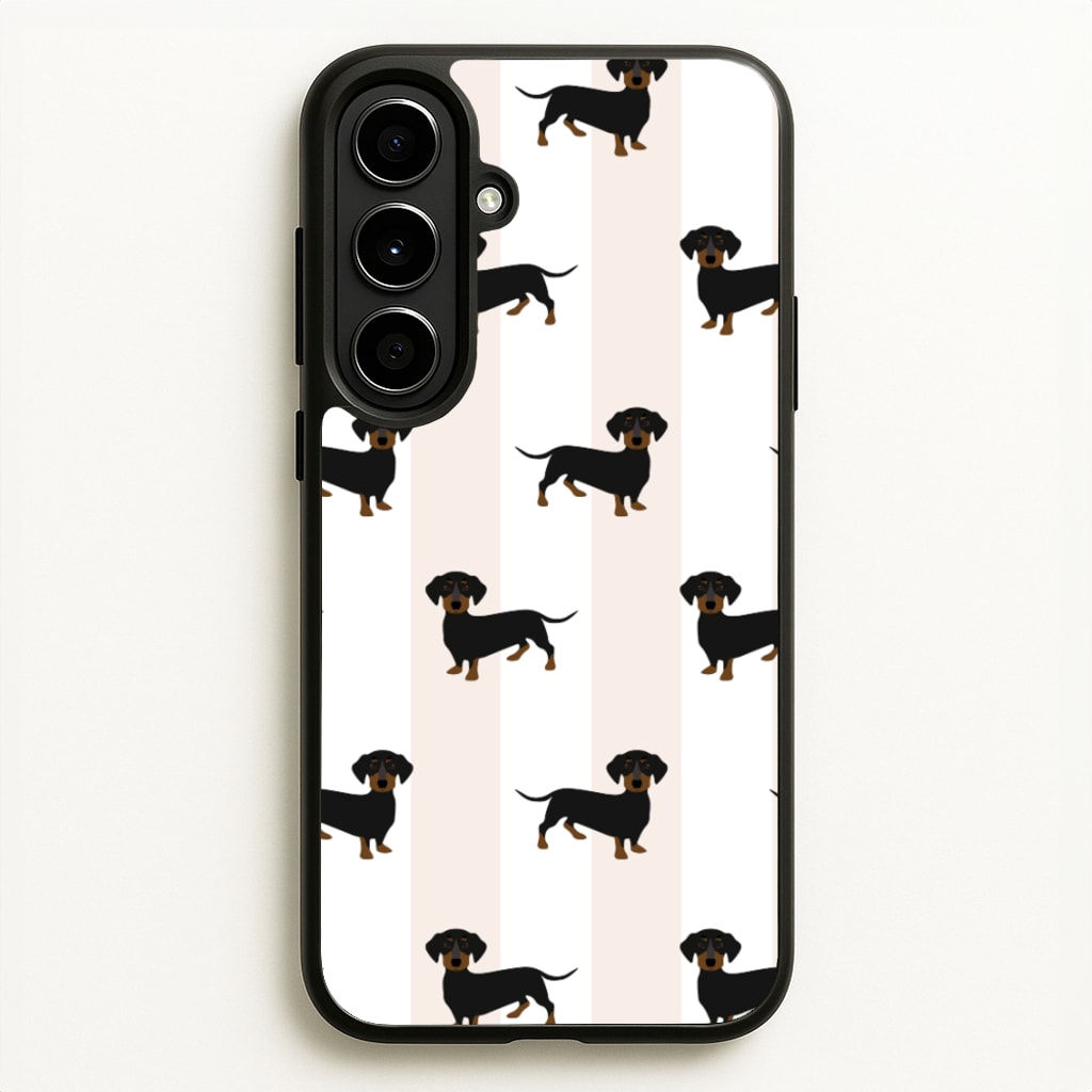 Striped Dachshund - Dog Pattern  - Dog Patterned Phone Case for Galaxy A56