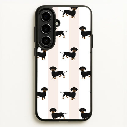 Striped Dachshund - Dog Pattern  - Dog Patterned Phone Case for Galaxy A56