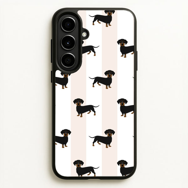 Striped Dachshund - Dog Pattern  - Dog Patterned Phone Case for Galaxy A56