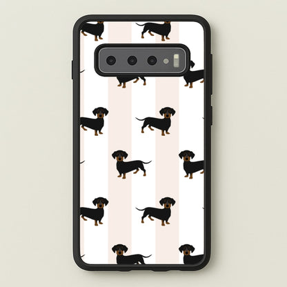 Striped Dachshund - Dog Pattern  - Dog Patterned Phone Case for Galaxy S10 Plus