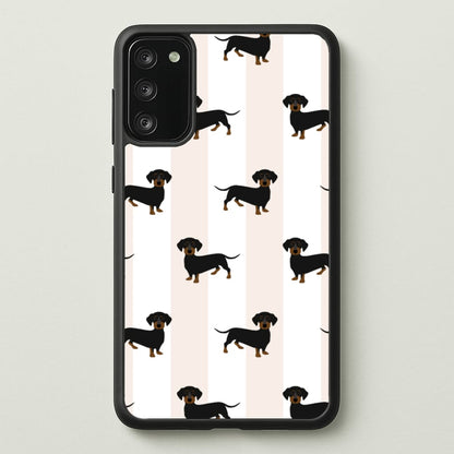 Striped Dachshund - Dog Pattern  - Dog Patterned Phone Case for Galaxy S20FE