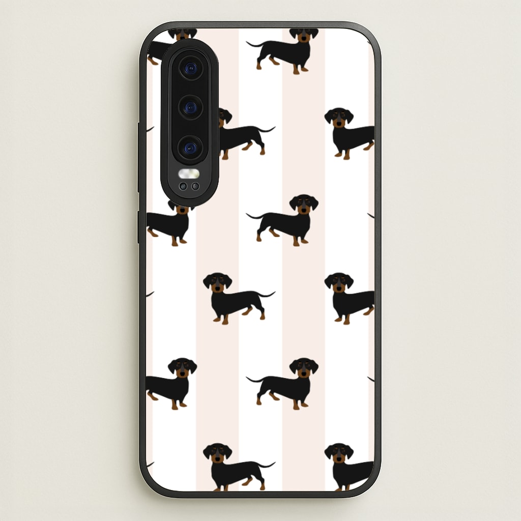 Striped Dachshund - Dog Pattern  - Dog Patterned Phone Case for Huawei P30