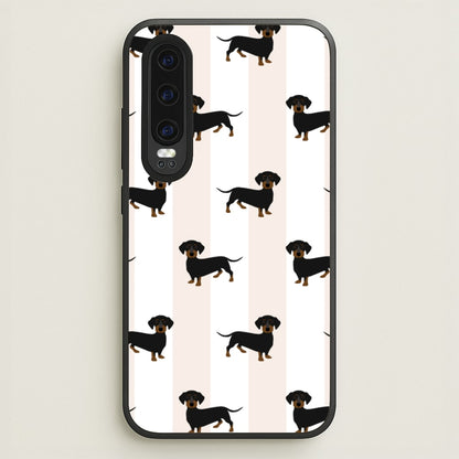Striped Dachshund - Dog Pattern  - Dog Patterned Phone Case for Huawei P30