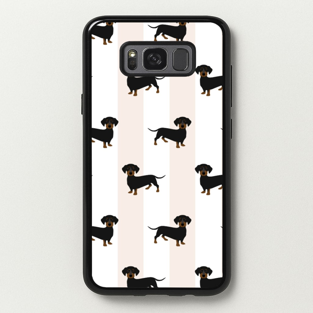 Striped Dachshund - Dog Pattern  - Dog Patterned Phone Case for Galaxy S8 Plus