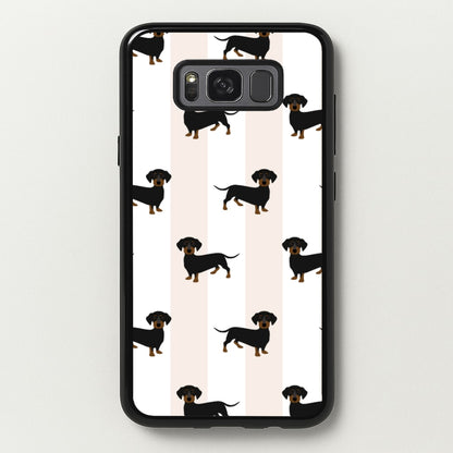 Striped Dachshund - Dog Pattern  - Dog Patterned Phone Case for Galaxy S8 Plus