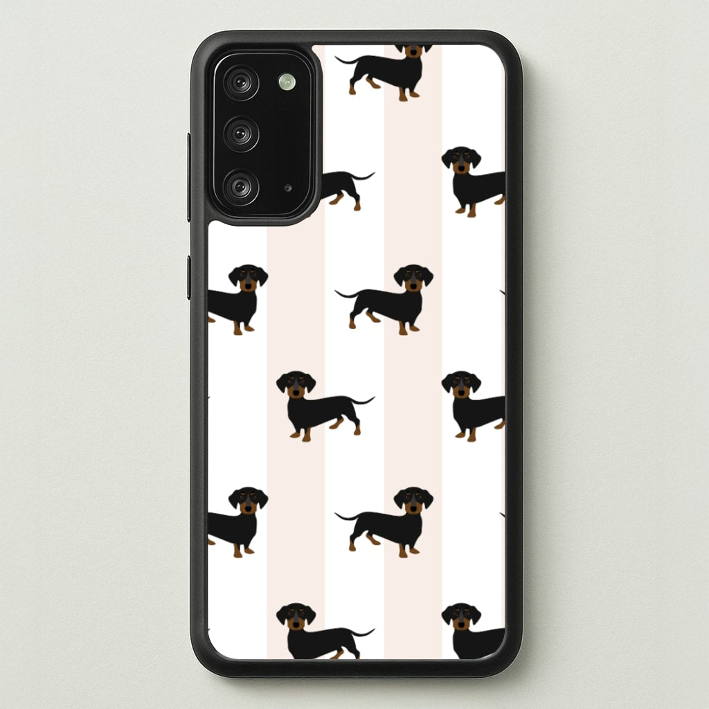 Striped Dachshund - Dog Pattern  - Dog Patterned Phone Case for Galaxy Note 20