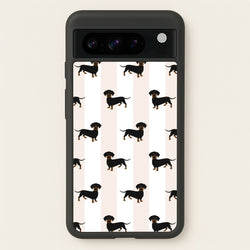 Striped Dachshund - Dog Pattern  - Dog Patterned Phone Case for Google Pixel 8 Pro