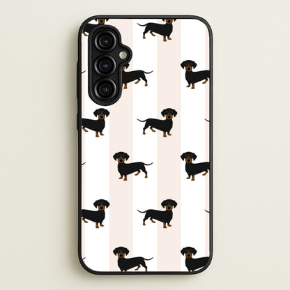 Striped Dachshund - Dog Pattern  - Dog Patterned Phone Case for Galaxy A54
