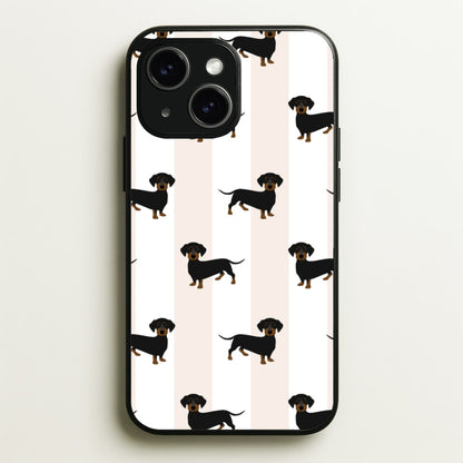 Striped Dachshund - Dog Pattern  - Dog Patterned Phone Case for iPhone 14 Plus